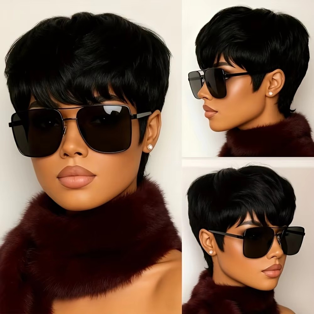 Short Pixie Cut Wig Human Hair Cheap - Perruque courte pour femme, coupe pixie,