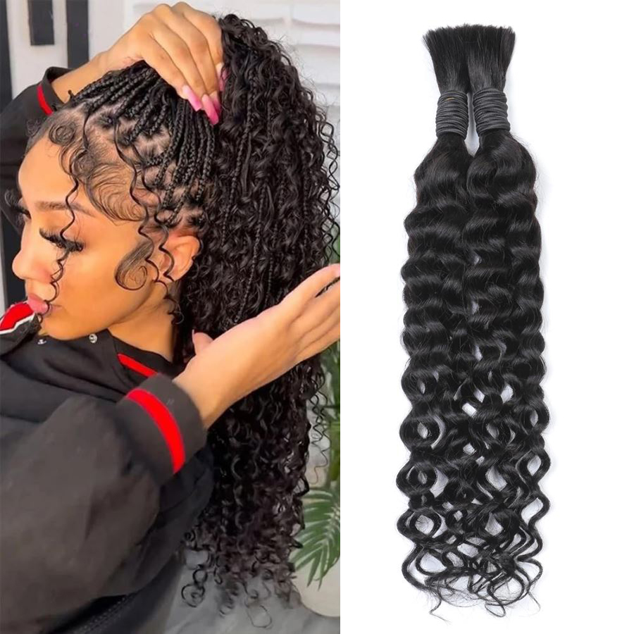 Water Wave Bulk Human Hair For Braiding - Cheveux humains ondulés style bohème pour