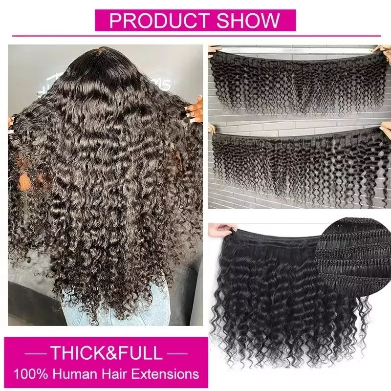 Lot de 3 mèches de cheveux hum - Deep Wave 3 Bundles With Closure avis et prix