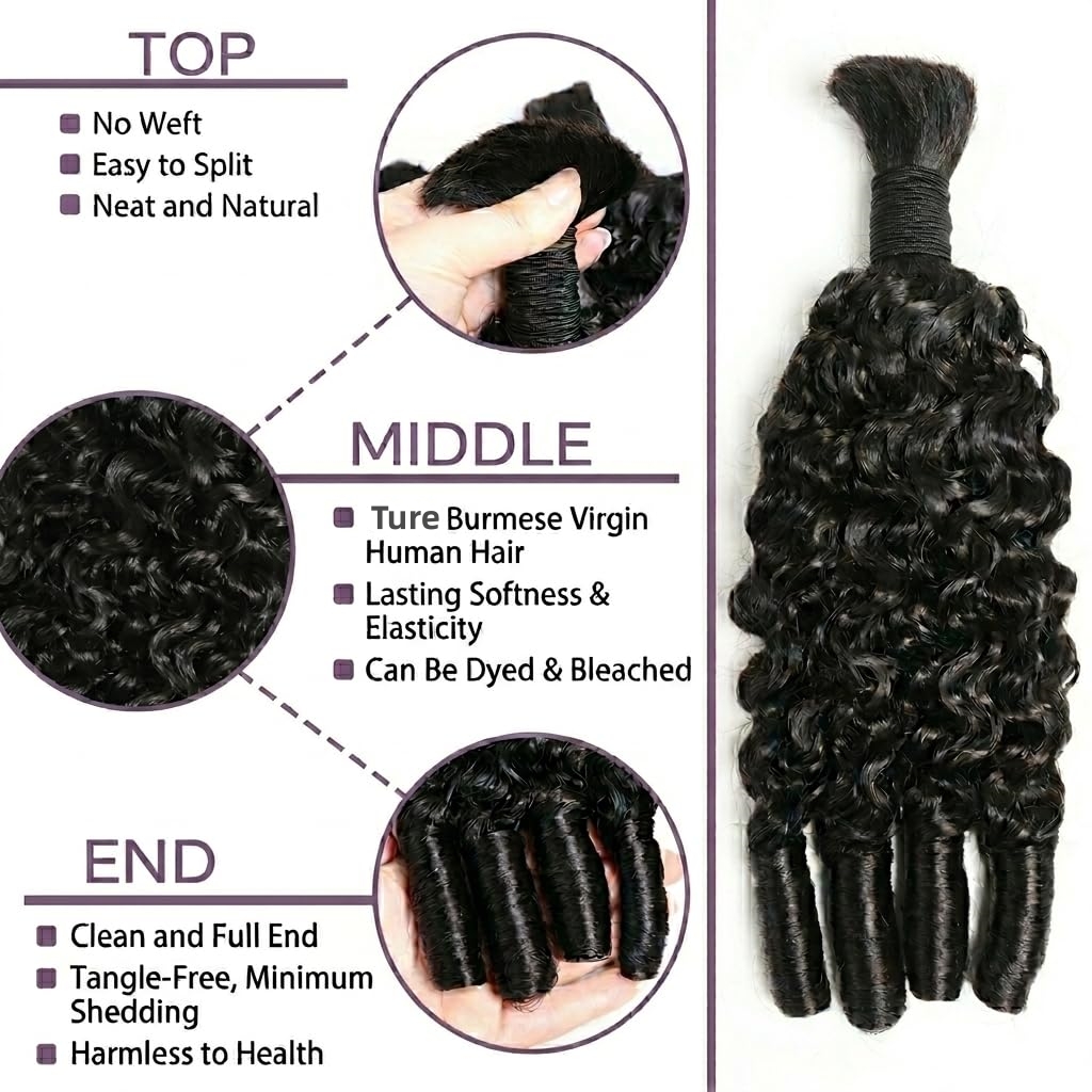 Extensions de cheveux humains  - Water Wave Bulk Human Hair For Braiding avis et prix