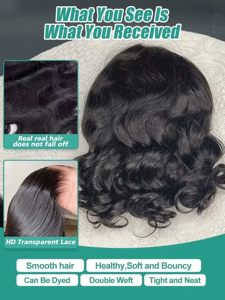 Perruque Bob Body Wave en Chev - Glueless Wear And Go Human Hair Wig avis et prix