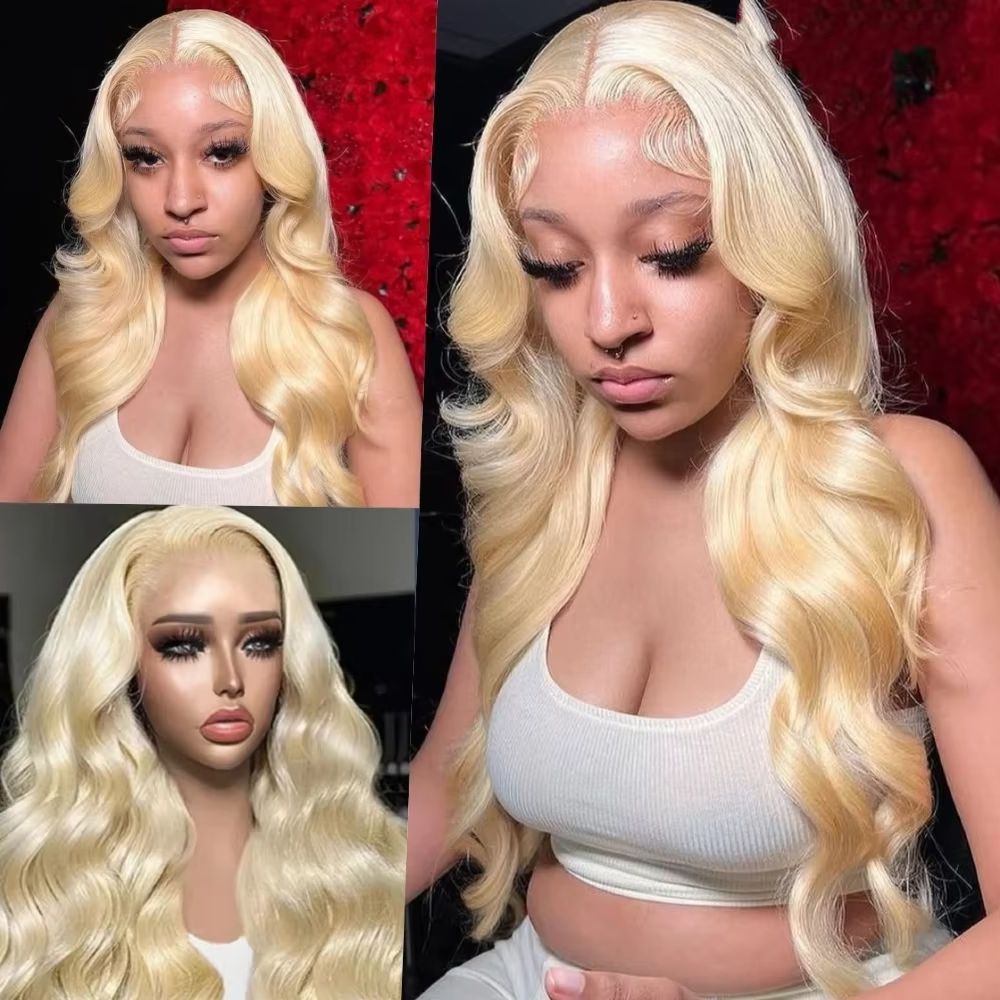 46 pouces # Perruques en cheve - 613 Blonde Body Wave Lace Front Wig avis et prix