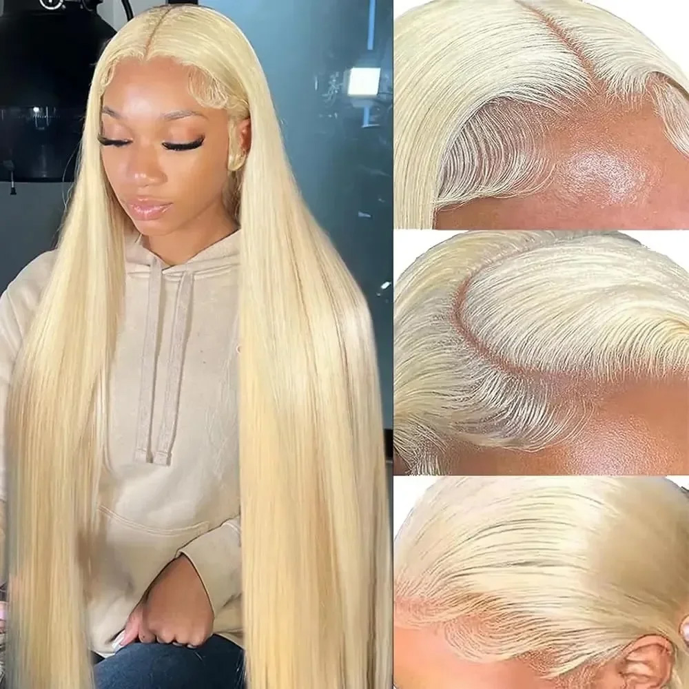 Perruques lisses blond miel 61 - Hd Lace Frontal Wig Human Hair Pre Plucked avis et prix